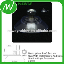 30mm Flat PVC Suction Cup with Screw and Nuts